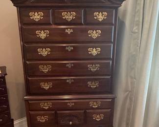 Henkel Harris Queen Anne Style Mahogany Highboy Chest