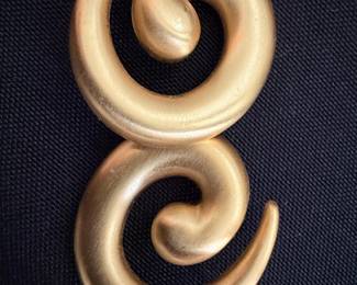 Monet Gold Tone Matte Swirl Brooch