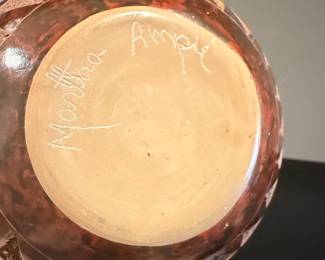 Martha Ampie Carved and Painted Ceramic Vase