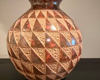 Martha Ampie Carved and Painted Ceramic Vase