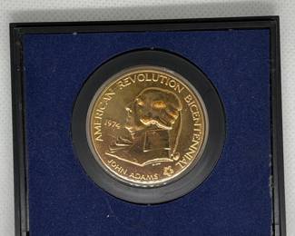1974 American Revolution Bicentennial John Adams Bronze Medal in Original Case