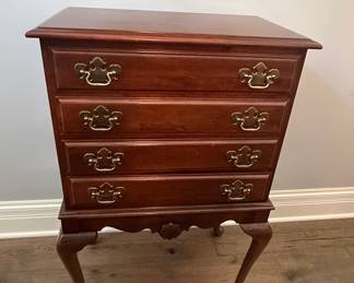 Vintage Queen Anne Style Cherry Silver Chest