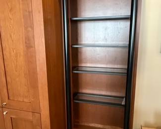 Custom Cherry Wood Entertainment and Display Wall Unit