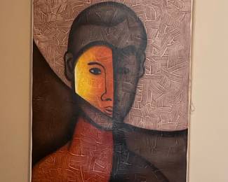 Contemporary Split-Face Portrait Painting