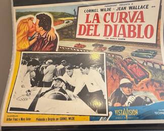 Vintage Mexican Movie Lobby Cards (Set of 4 - Racing and Disney)