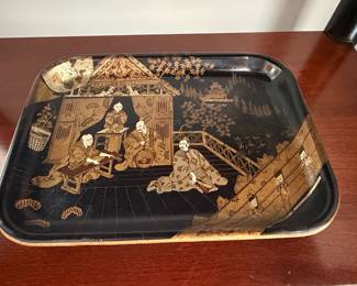 Antique Japanese Chinoiserie Papier-Mâché Tray