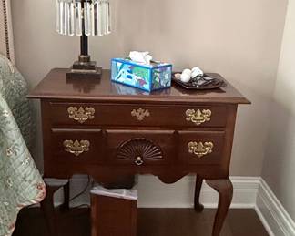 Vintage Queen Anne Style Cherry Lowboy Chest