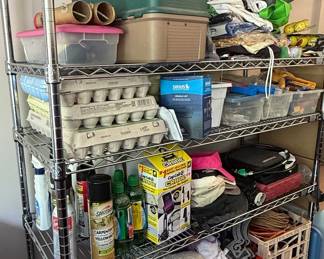 Seville Classics 6-Tier NSF Certified Heavy Duty Wire Shelving Unit with Assorted Household and Automotive Supplies