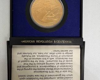 1976 American Revolution Bicentennial Thomas Jefferson Medal (Gold-Plated)
