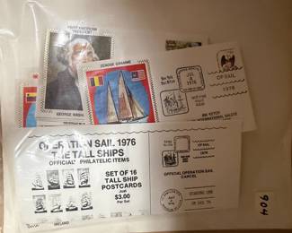 Operation Sail 1976 Philatelic Souvenir Collection - Set of 16 Tall Ship Postcards