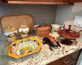Assorted Decorative Household Items including Italian Ceramics