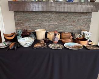 Assorted Decorative Ceramics and Woodenware Collection