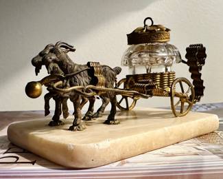 19th C Baccarat (sticker on bottom) Grand Tour inkwell