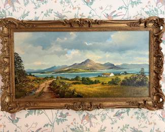 Original post-war painting of Clew Bay County, Galloway, IRL, Denis Thornton 23” x 48”