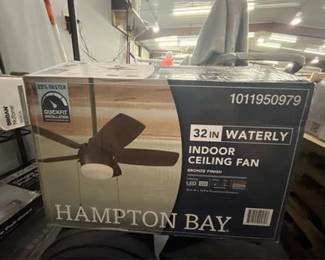 Waterly 32 in. Indoor in Plated Bronze Ceiling Fan with Integrated LED