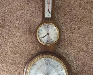 Wood Wall Clock and Weather Station