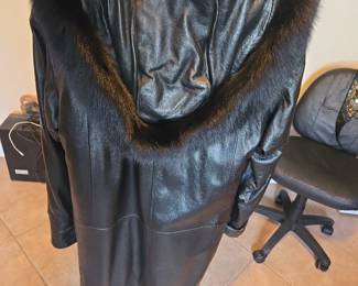 Back View Leather Fur Coat
