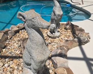 Concrete Dog Sculpture