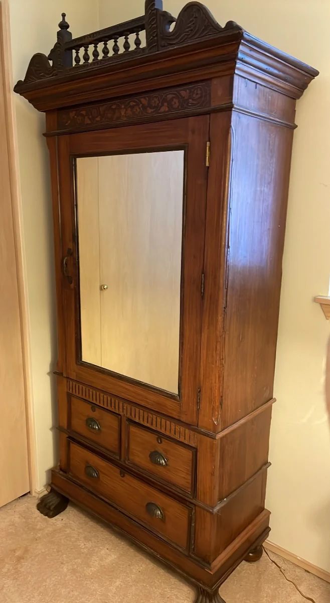 AngloIndian Mirrored Cabinet