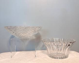 Glass Serving Bowl Clear Swirl Spiral, studio nova balmore ribbed crystal bowl