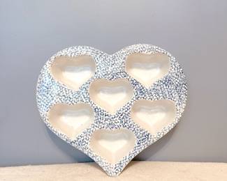 Vintage heart shaped stoneware muffin baking pan 