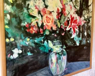 The beautiful,oil painting of flowers by Janice K. Ross.