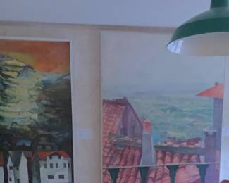 Close-up of the two large art pieces.