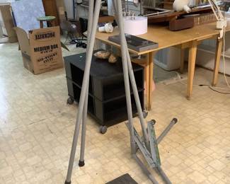 What you are seeing is art supplies, cots to rest on, tables, cabinets, easels, all type of brushes and paint.  Must see to appreciate.