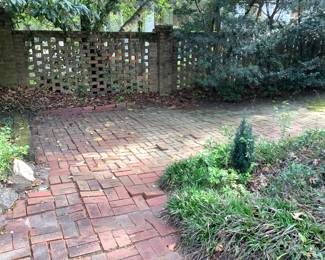 The patio on the side of the house.
