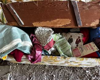 Full of vintage fabric and sewing notions