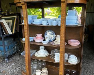 Tiger Oak mirrored shelf