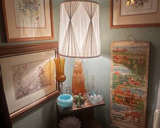 Aladdin Carnival glass lamp