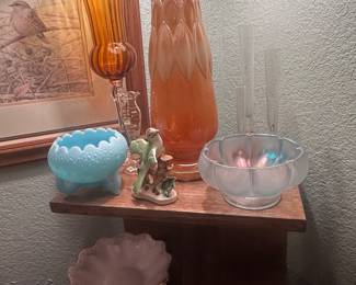 Fenton rose bowls