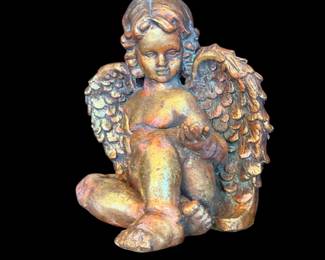 Gold cherub figurine 