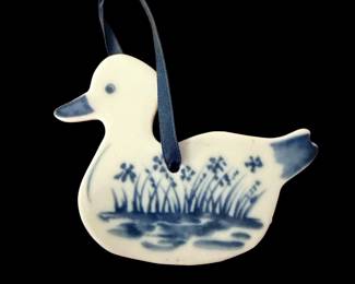 Blue and white ornament