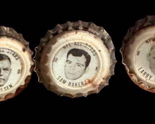 Collection of 1960s NFL All-Stars on Coke and Sprite caps