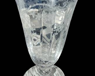 Fostoria CORSAGE CRYSTAL 6" - 12 oz FOOTED ICED TEA TUMBLERS/5