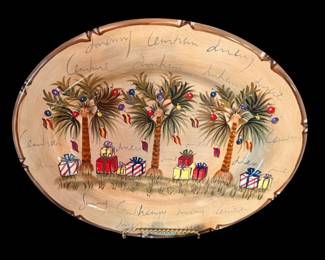Tabletops Lifestyles Hand-Painted And Hand Crafted Bora Bora Christmas Platter