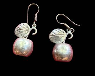 Sterling apple earrings