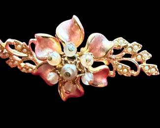 Goldtone Floral Brooch