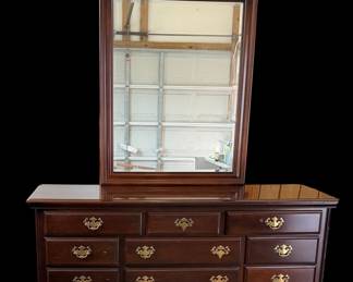 George, Chippendale style dresser and mirror