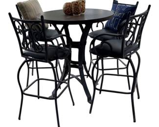 Metal patio table and chairs