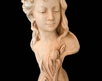 Vintage Plaster Cast Iris Goddess of Rainbows Bust
