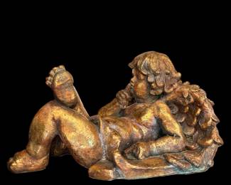 Gold cherub figurine 