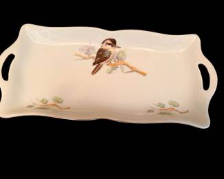 Rectangular tray with bird