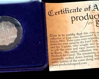 Iraqi Coin with Authenticity Certificate - 1981