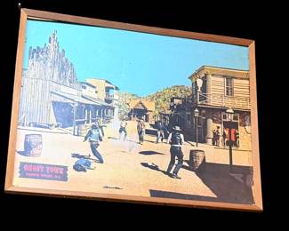 Gunfight Outlaws vs Marshal Ghost Town Amusement Park Maggie Valley NC vintage framed