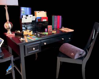 Black desk and matching chair