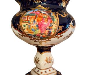 Sevres Style Porcelain Cobalt Blue Vase 