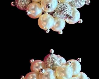 Vintage costume jewelry clip on earrings